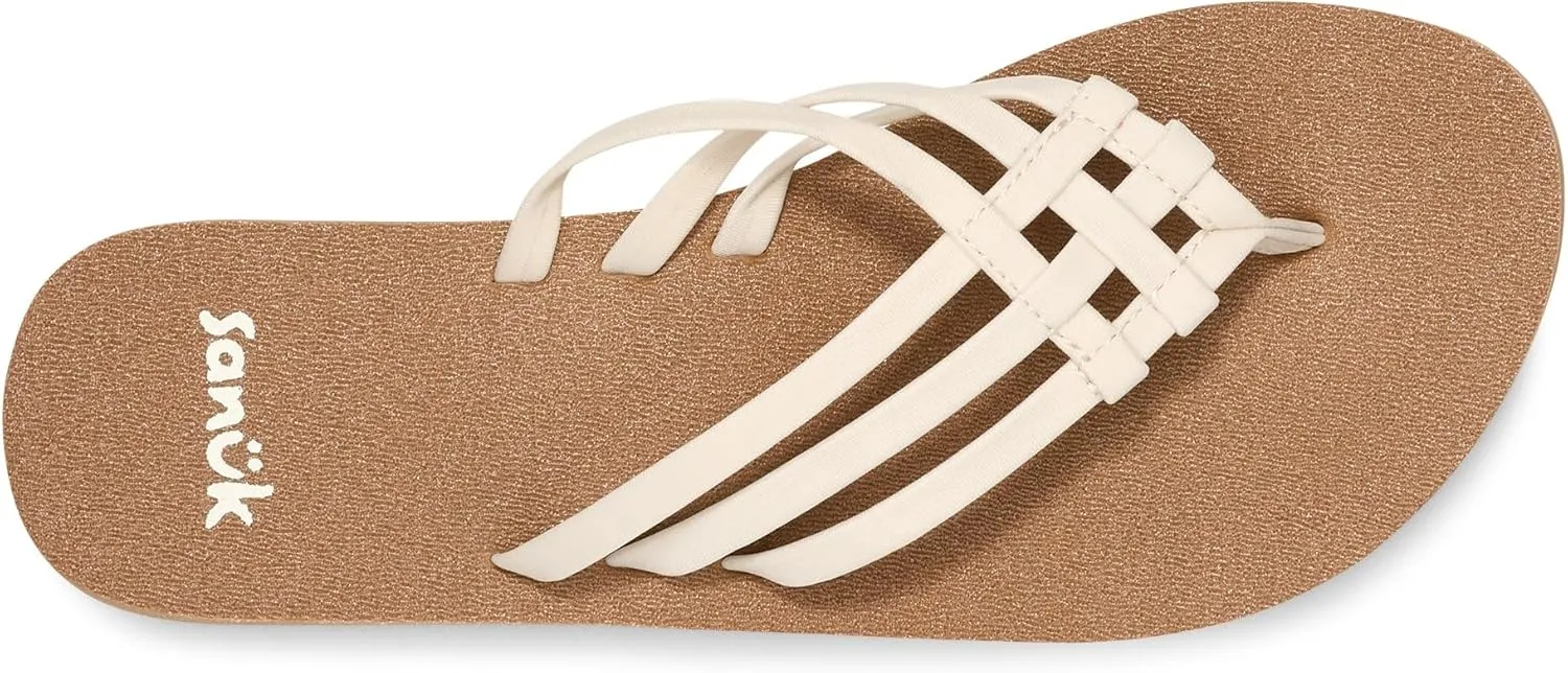 Sanuk Yoga Sandy II | Flip Flops for Women | Yoga Sandals For Women | Women's Beach Sandals | Memory Foam Footbed