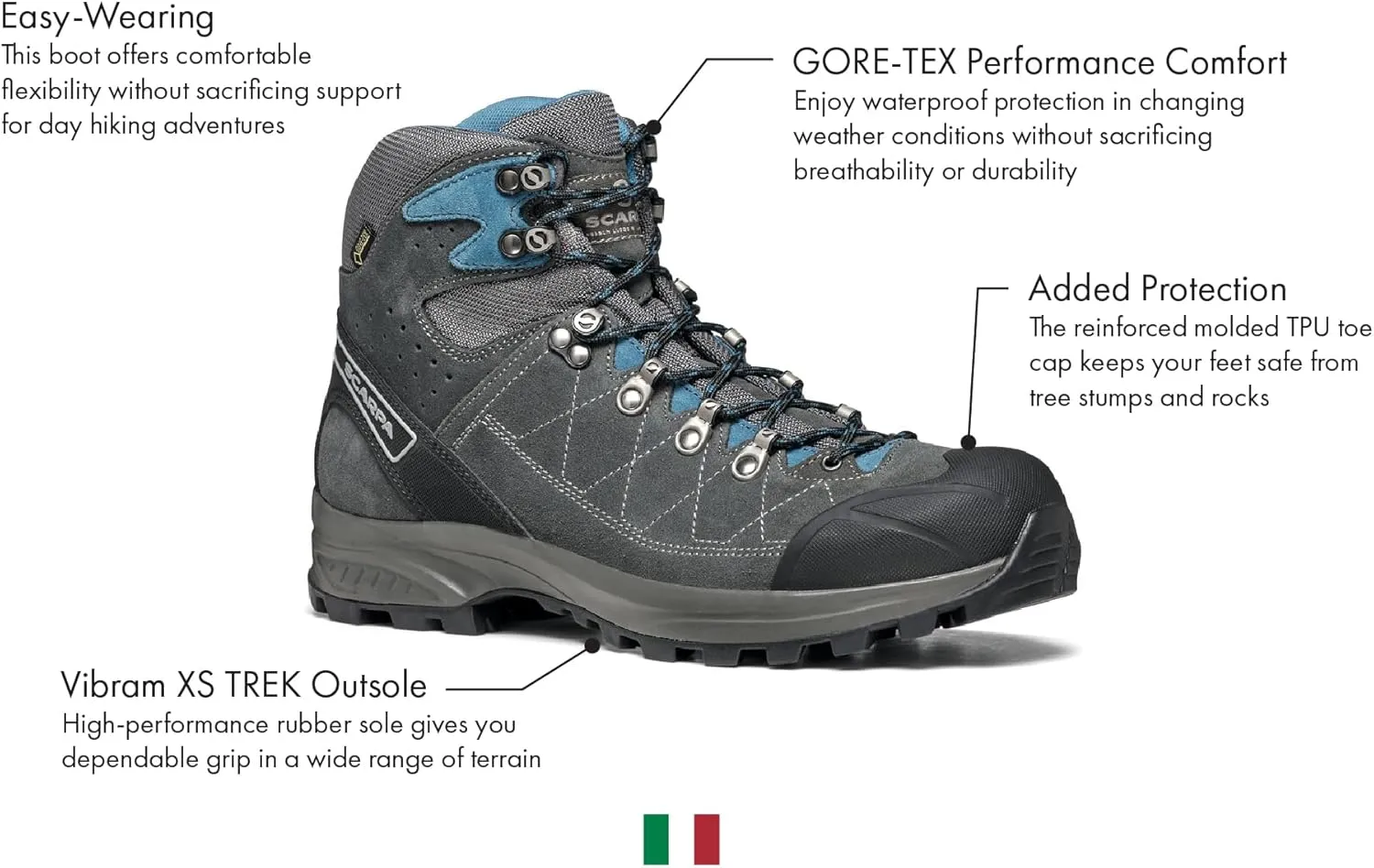 SCARPA Men's Kailash Trek GTX Waterproof Gore-Tex Lightweight Boots for Backpacking & Hiking