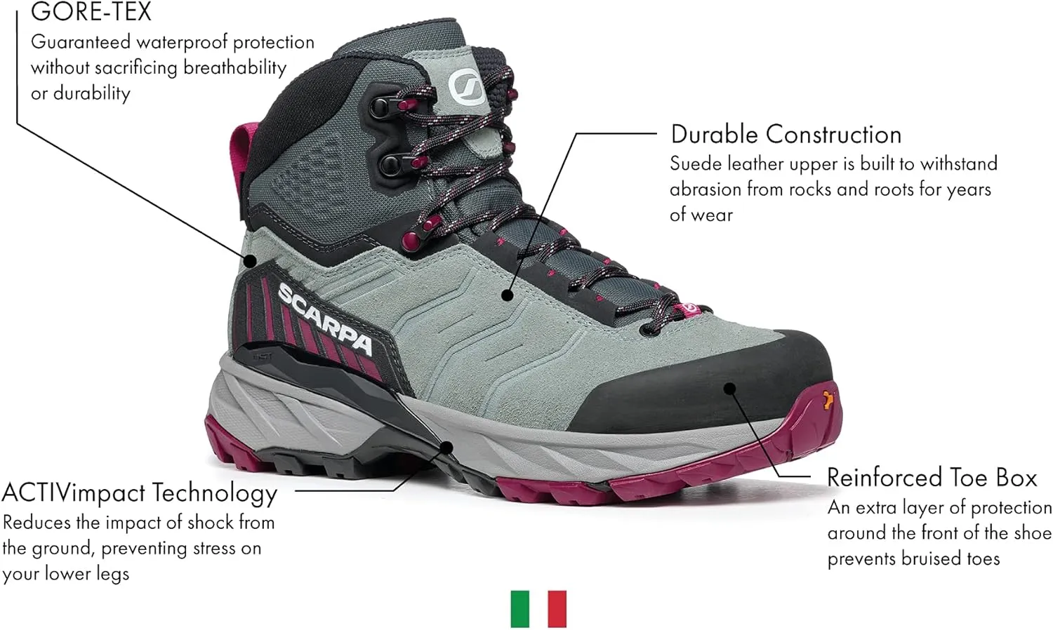 SCARPA Women's Rush TRK GTX Waterproof Gore-Tex Lightweight Hiking Boots