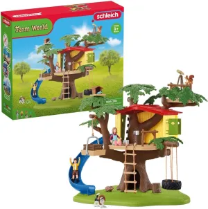 Schleich Farm World - 60PC Adventure Tree House Playset with 2 Child Figurines, Dog and Accessories - Realistic Farm Play Set Figures for Imaginative Play - Toys for Children, Toddlers Ages 3  - 42408