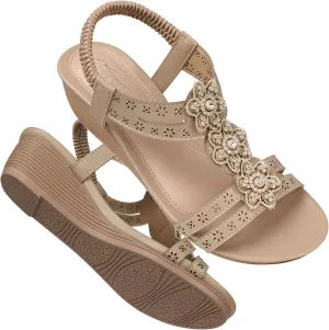 SHIBEVER Wedge Sandals for Women Dressy: Summer Platform Comfortable Low Wedges Womens Sandal