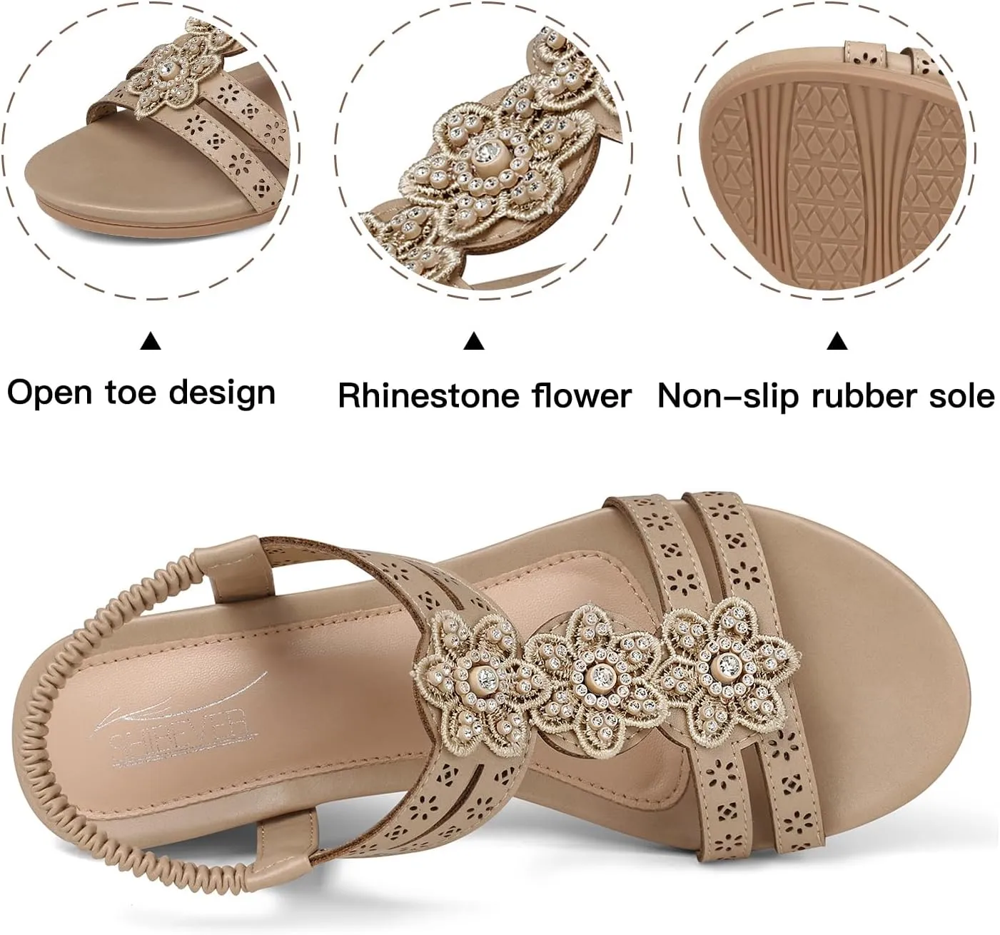 SHIBEVER Wedge Sandals for Women Dressy: Summer Platform Comfortable Low Wedges Womens Sandal