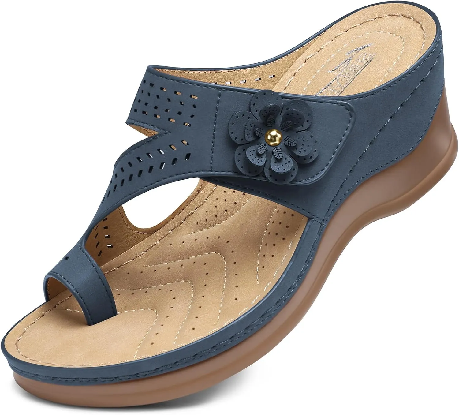 SHIBEVER Women's Wedge Sandals Platform: Comfortable Dressy Summer Casual Slip on - Low Heels Flip Flops Women Sandals