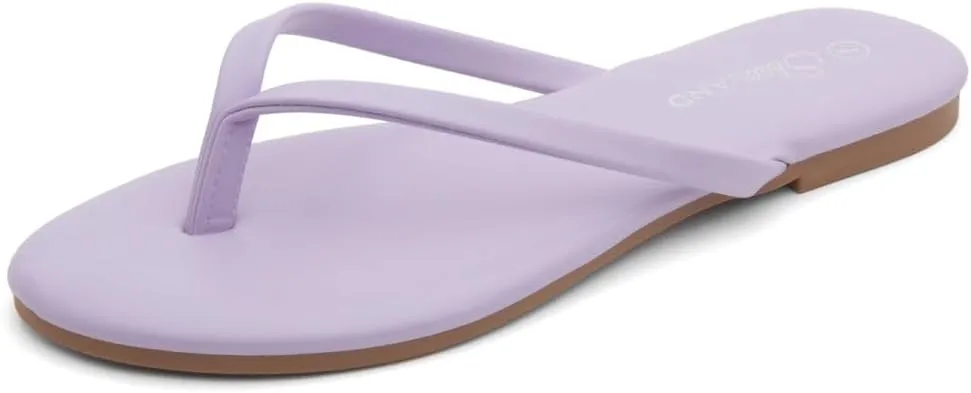 Shoe Land Flip Flops for Women 2025 - Memory Foam Slides & Flat Sandals | Ultra-Comfortable Thong Lightweight Summer Shoes for Beach, Pool & Dressy Outfits