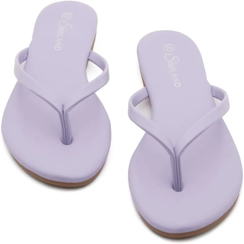 Shoe Land Flip Flops for Women 2025 - Memory Foam Slides & Flat Sandals | Ultra-Comfortable Thong Lightweight Summer Shoes for Beach, Pool & Dressy Outfits