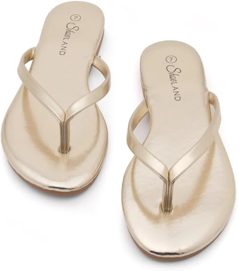 Shoe Land Flip Flops for Women 2025 - Memory Foam Slides & Flat Sandals | Ultra-Comfortable Thong Lightweight Summer Shoes for Beach, Pool & Dressy Outfits