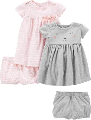 Simple Joys by Carter's Girls' Short-Sleeve and Sleeveless Dress Sets, Pack of 2