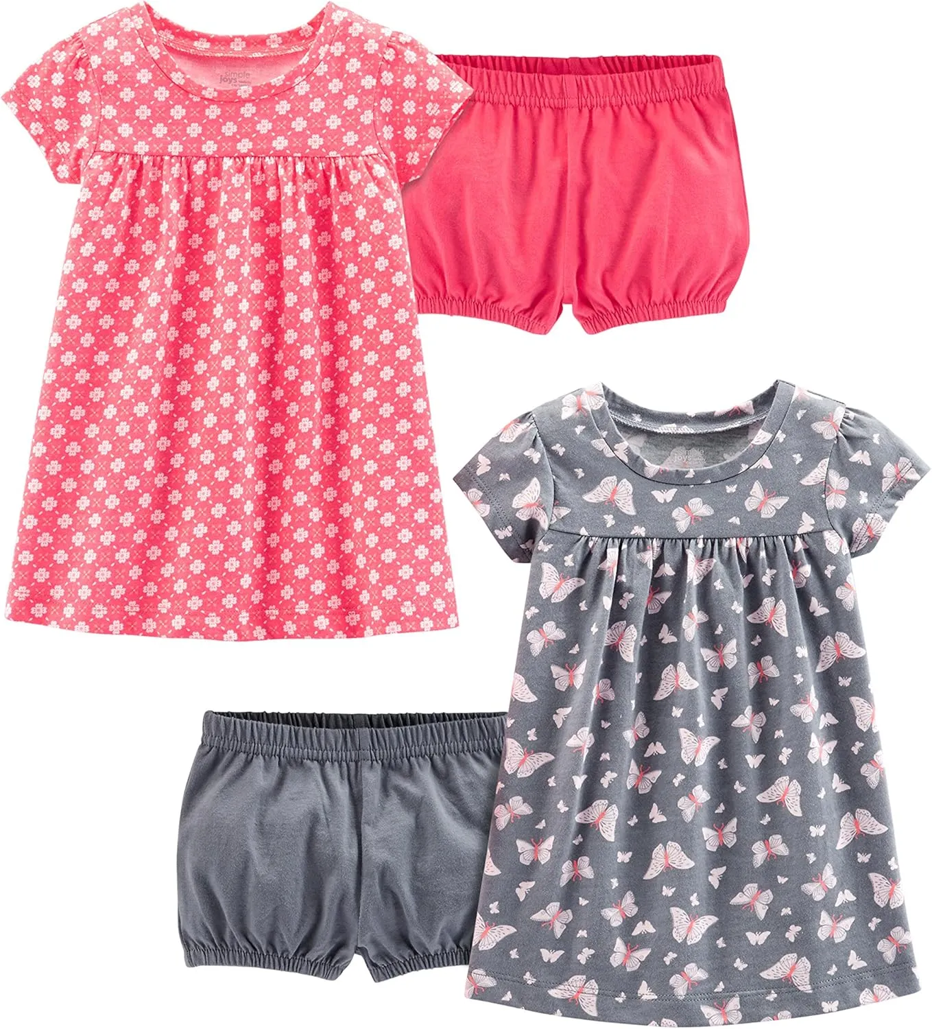 Simple Joys by Carter's Girls' Short-Sleeve and Sleeveless Dress Sets, Pack of 2