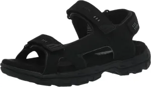 Skechers Men's Garver-Louden 64487 Open Toe Sandal W/Strap Closure, Black, 12 EW US