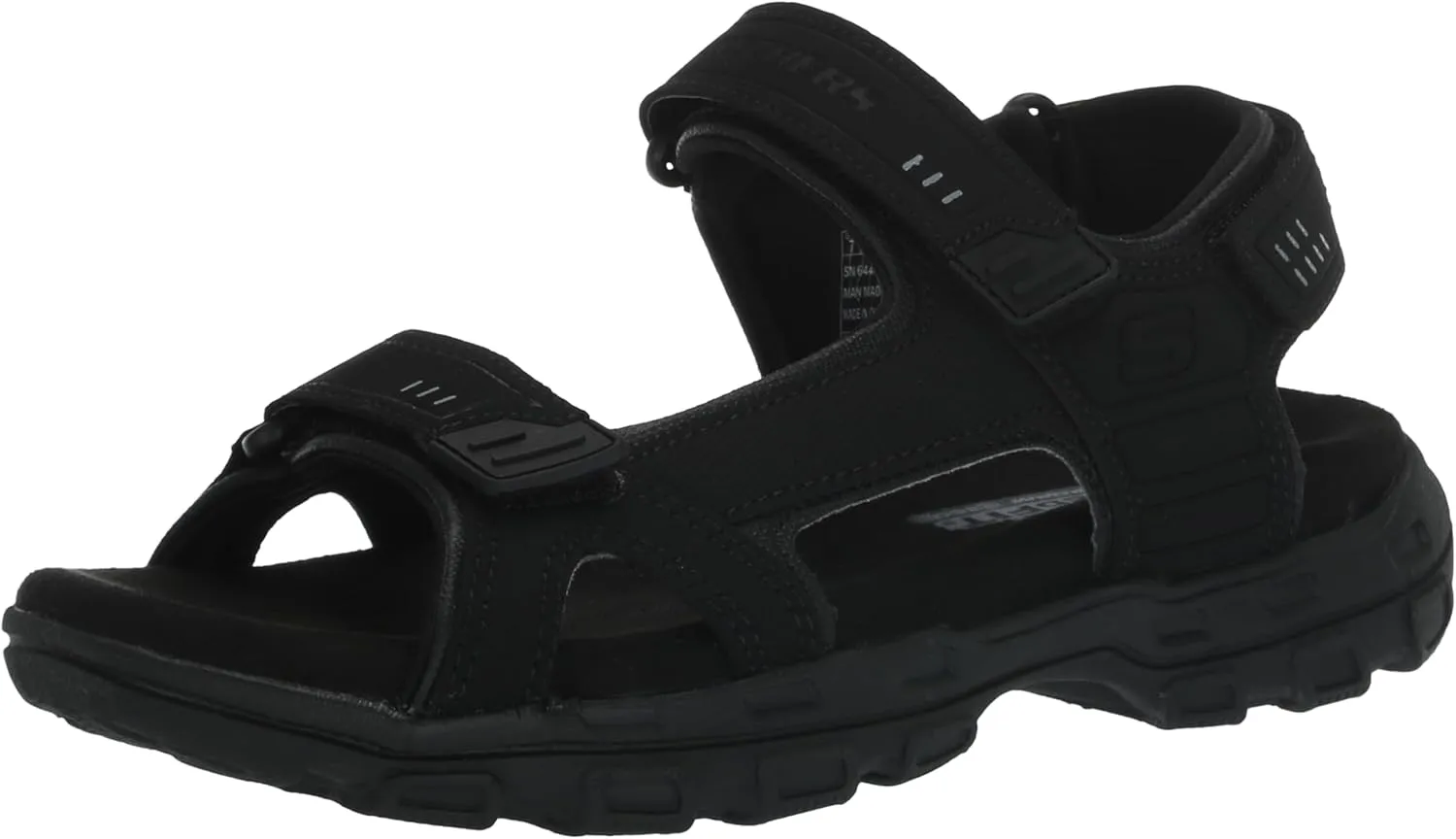 Skechers Men's Garver-Louden 64487 Open Toe Sandal W/Strap Closure, Black, 12 EW US