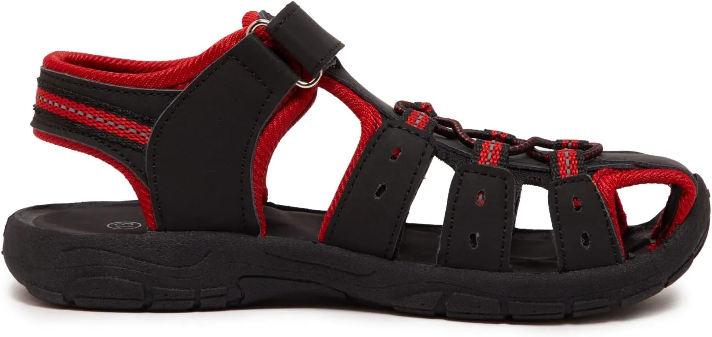 Skysole Boys Water Shoes, Rugged Closed Toe Back Strap Amphibian Sandals for Beach, Hiking & Outdoor Sports - Patterned/Solid