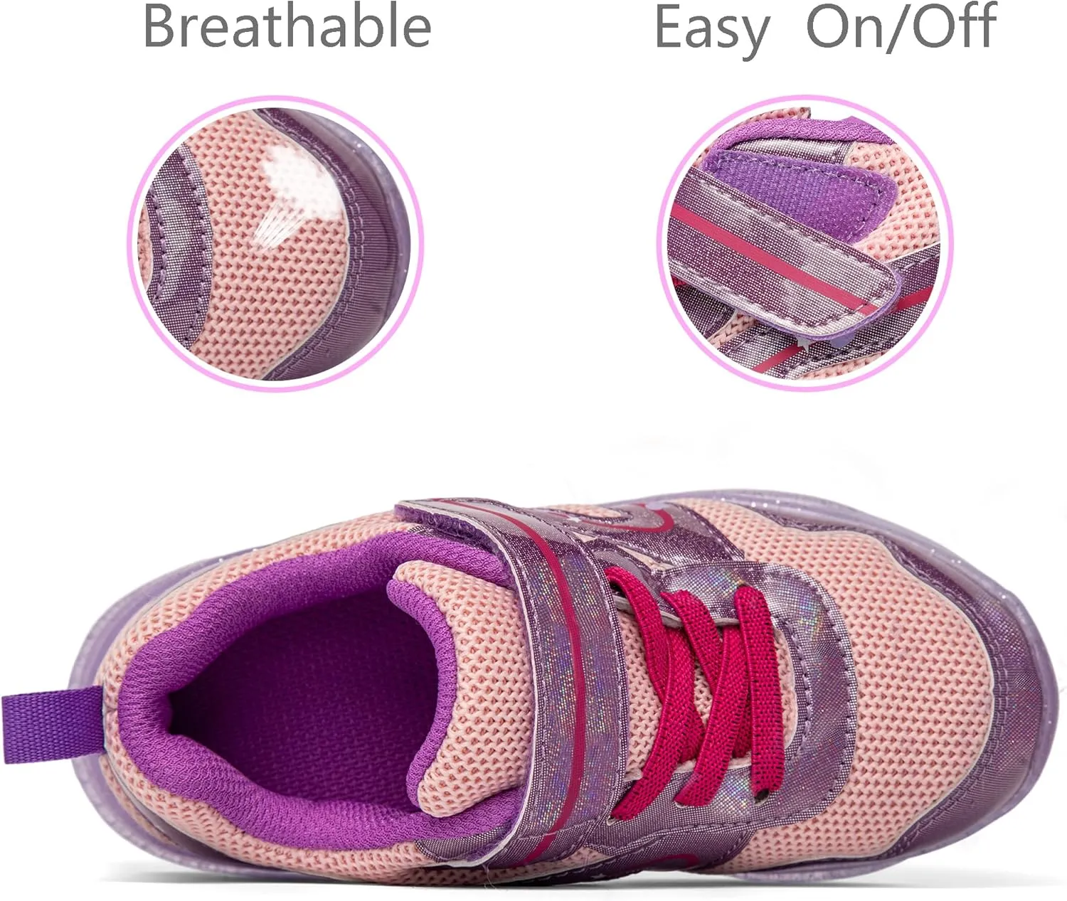 SKYWHEEL Boys Girls Sneakers Light up for Toddler Size 5 to Little Kids Size 2