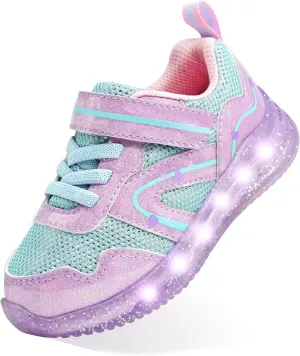 SKYWHEEL Boys Girls Sneakers Light up for Toddler Size 5 to Little Kids Size 2