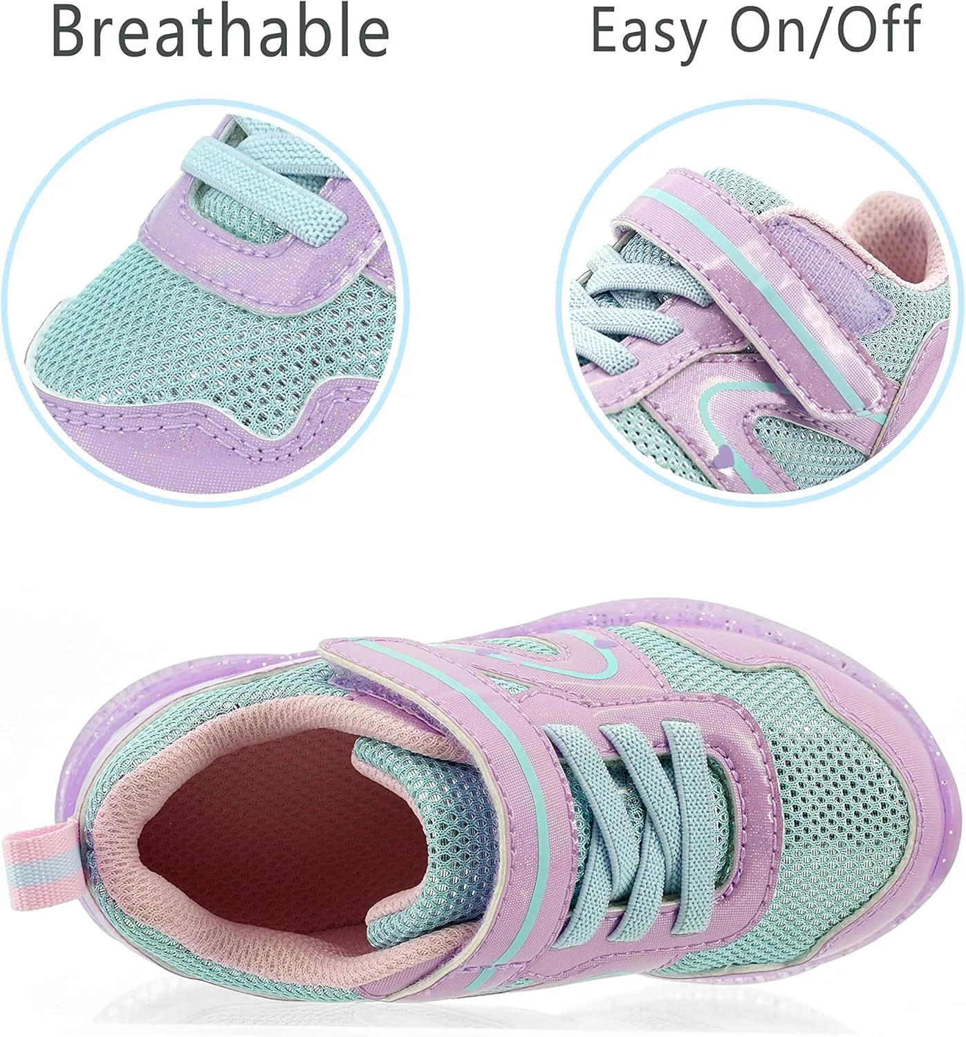 SKYWHEEL Boys Girls Sneakers Light up for Toddler Size 5 to Little Kids Size 2