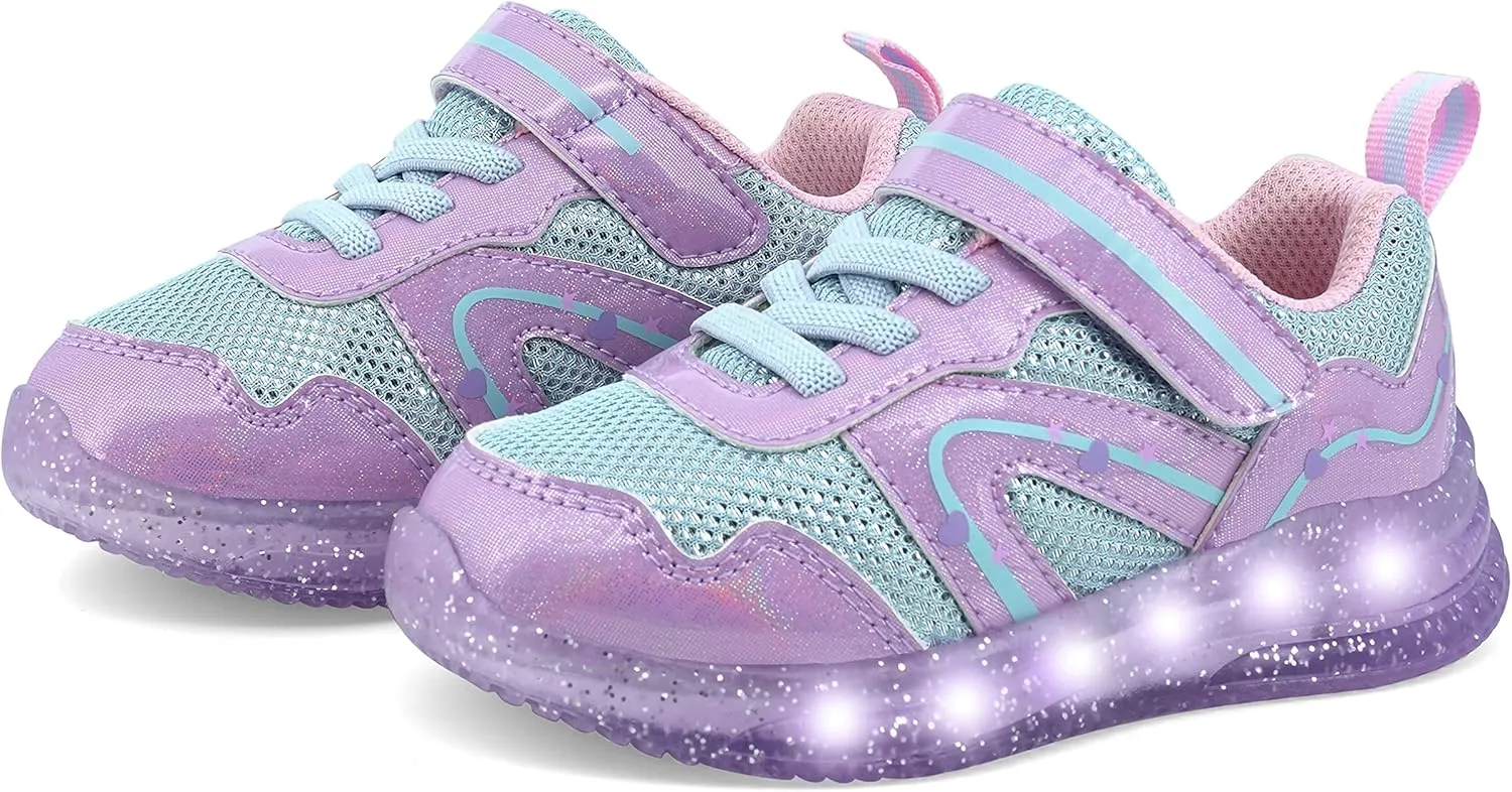 SKYWHEEL Boys Girls Sneakers Light up for Toddler Size 5 to Little Kids Size 2