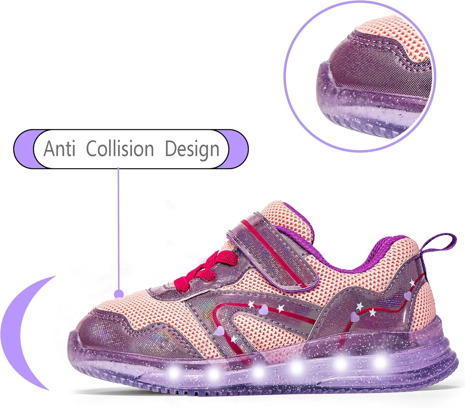 SKYWHEEL Boys Girls Sneakers Light up for Toddler Size 5 to Little Kids Size 2