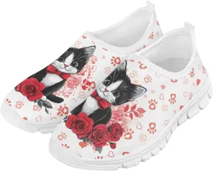 Slip On Casual Shoes for Boys Girls Breathable Mesh Walking Shoes Loafers Lightweight Non Slip Running Sneakers White Sole Size 11-15