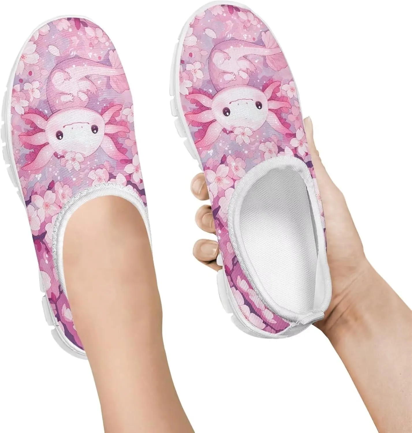 Slip On Casual Shoes for Boys Girls Breathable Mesh Walking Shoes Loafers Lightweight Non Slip Running Sneakers White Sole Size 11-15