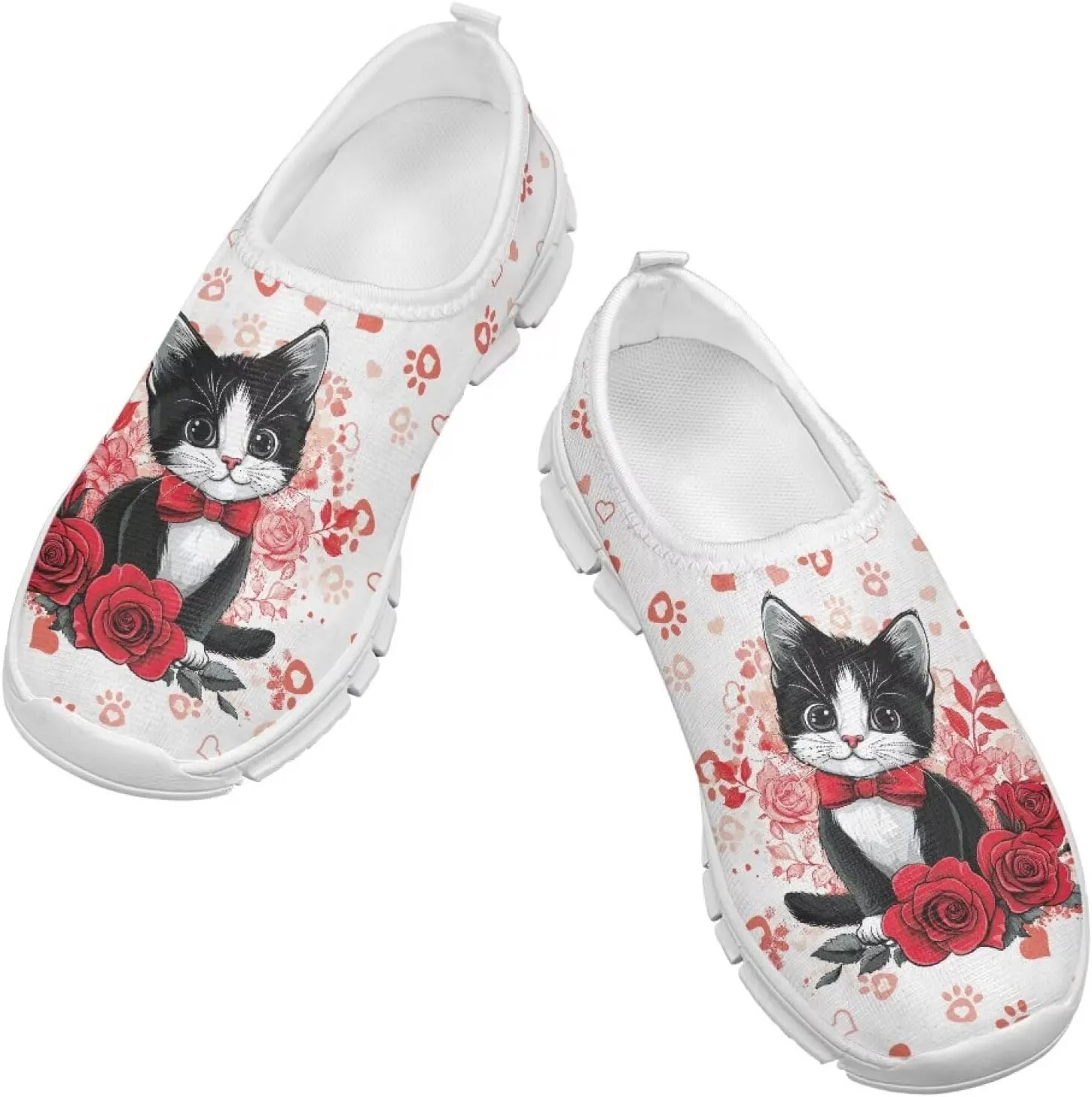 Slip On Casual Shoes for Boys Girls Breathable Mesh Walking Shoes Loafers Lightweight Non Slip Running Sneakers White Sole Size 11-15