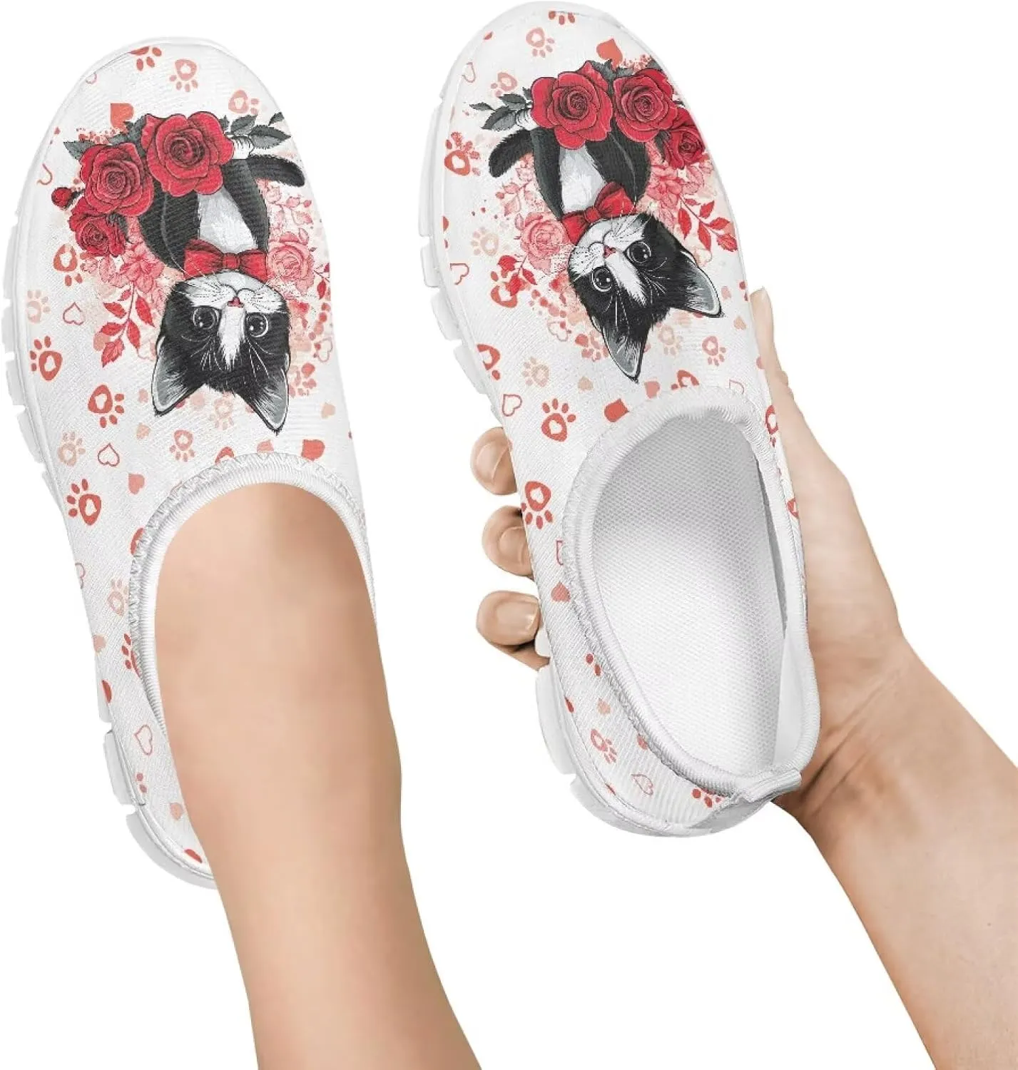 Slip On Casual Shoes for Boys Girls Breathable Mesh Walking Shoes Loafers Lightweight Non Slip Running Sneakers White Sole Size 11-15
