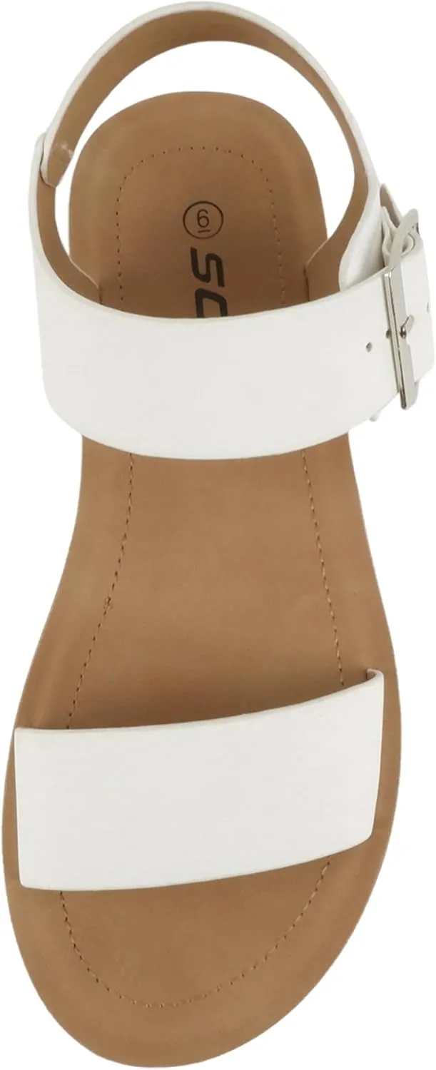 Soda Papaya ~ Women Open Toe Multi-Strap Flatform Sandals