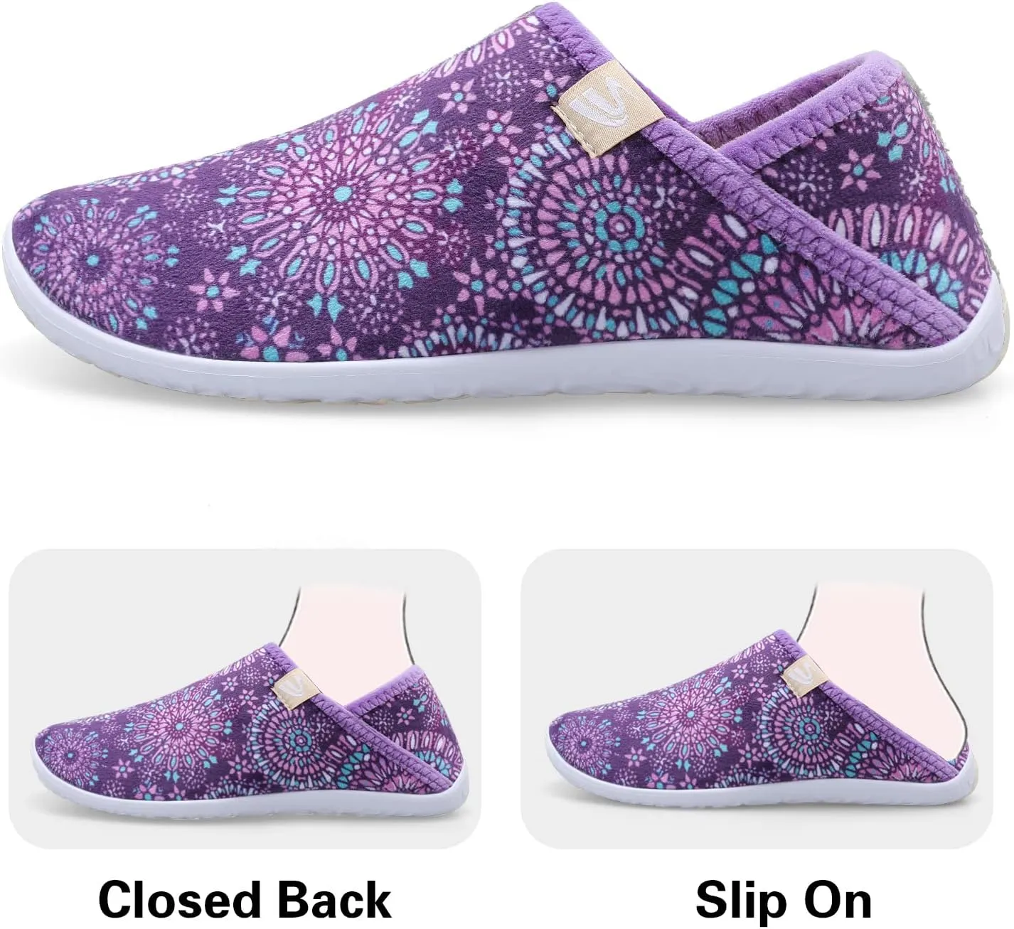 Spesoul Fuzzy House Slippers for Women Men Indoor Closed Back Lightweight Cozy Faux Furry Lining Barefoot House Shoes Slipper Socks for Bedroom Home Office Yoga Outdoor Walking Shoes