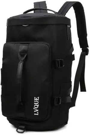 Sports Duffel Bag for Men and Women Shoulder and Crossbody Gym Bag for Short Trips Waterproof Travel Luggage Tote (Black)