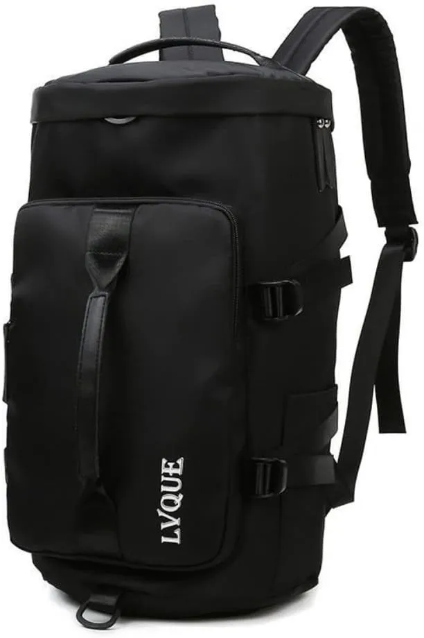 Sports Duffel Bag for Men and Women Shoulder and Crossbody Gym Bag for Short Trips Waterproof Travel Luggage Tote (Black)