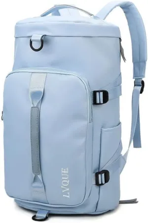 Sports Duffel Bag for Men and Women Shoulder and Crossbody Gym Bag for Short Trips Waterproof Travel Luggage Tote (Blue)