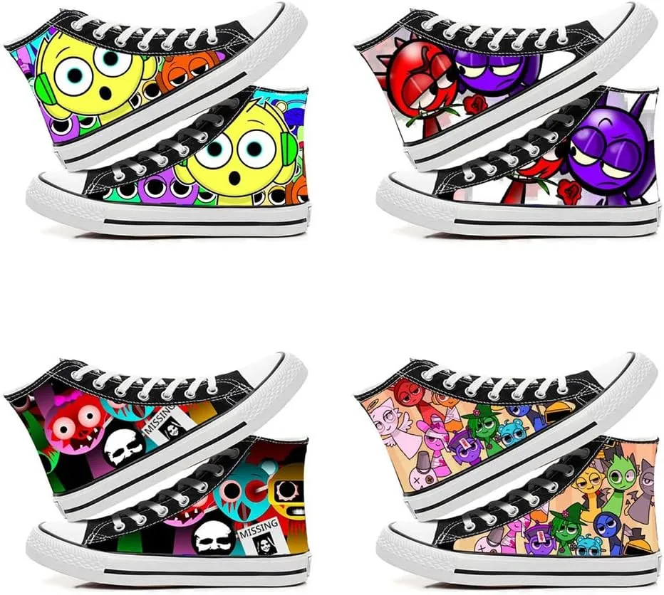 Sprunki Canvas Shoes Cartoon Unisex Canvas Shoes