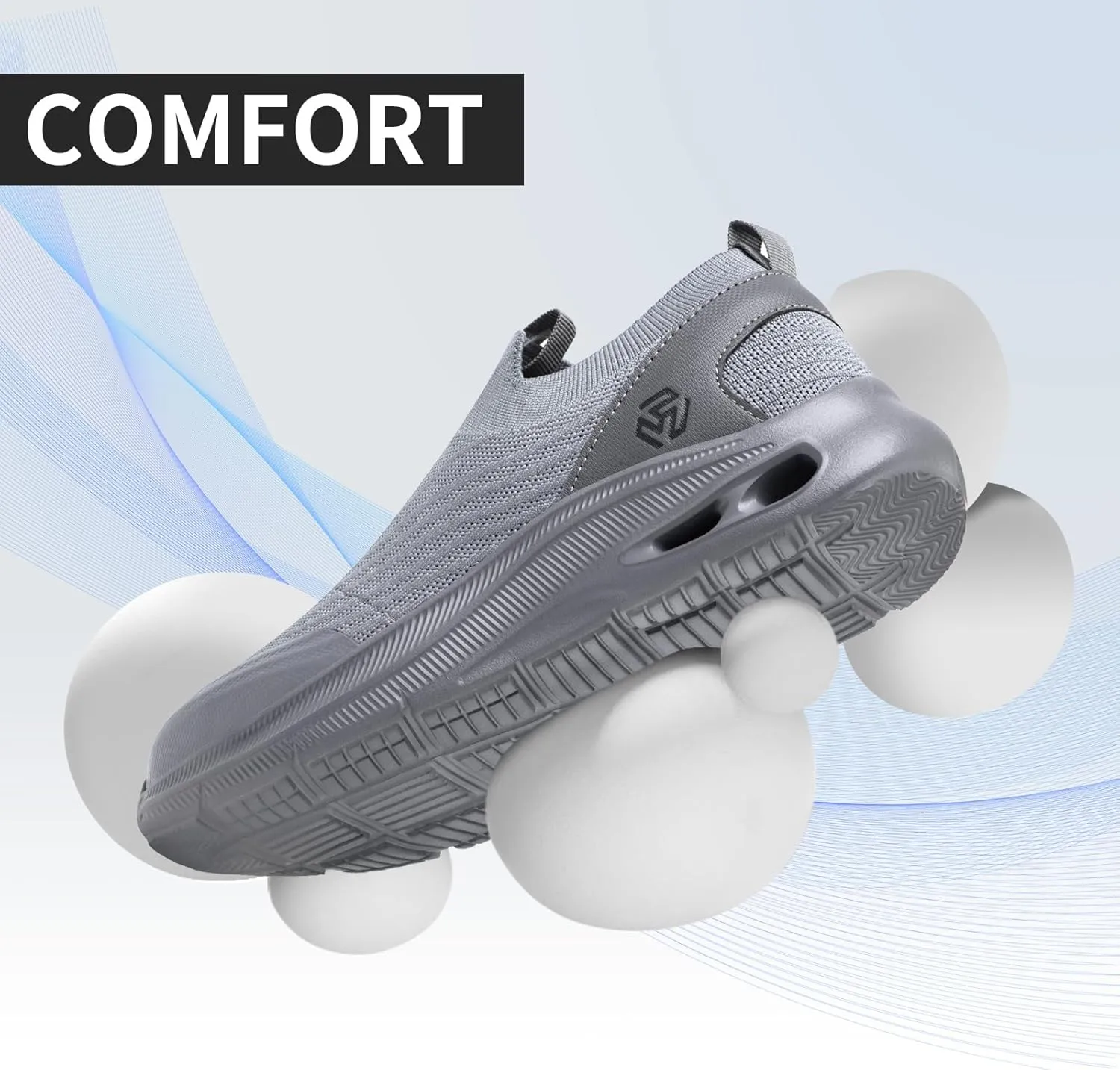 Steel Toe Shoes Men Lightweight Comfortable Work Shoes Slip On Safety Shoe Walking Sneakers Puncture Proof Loafers
