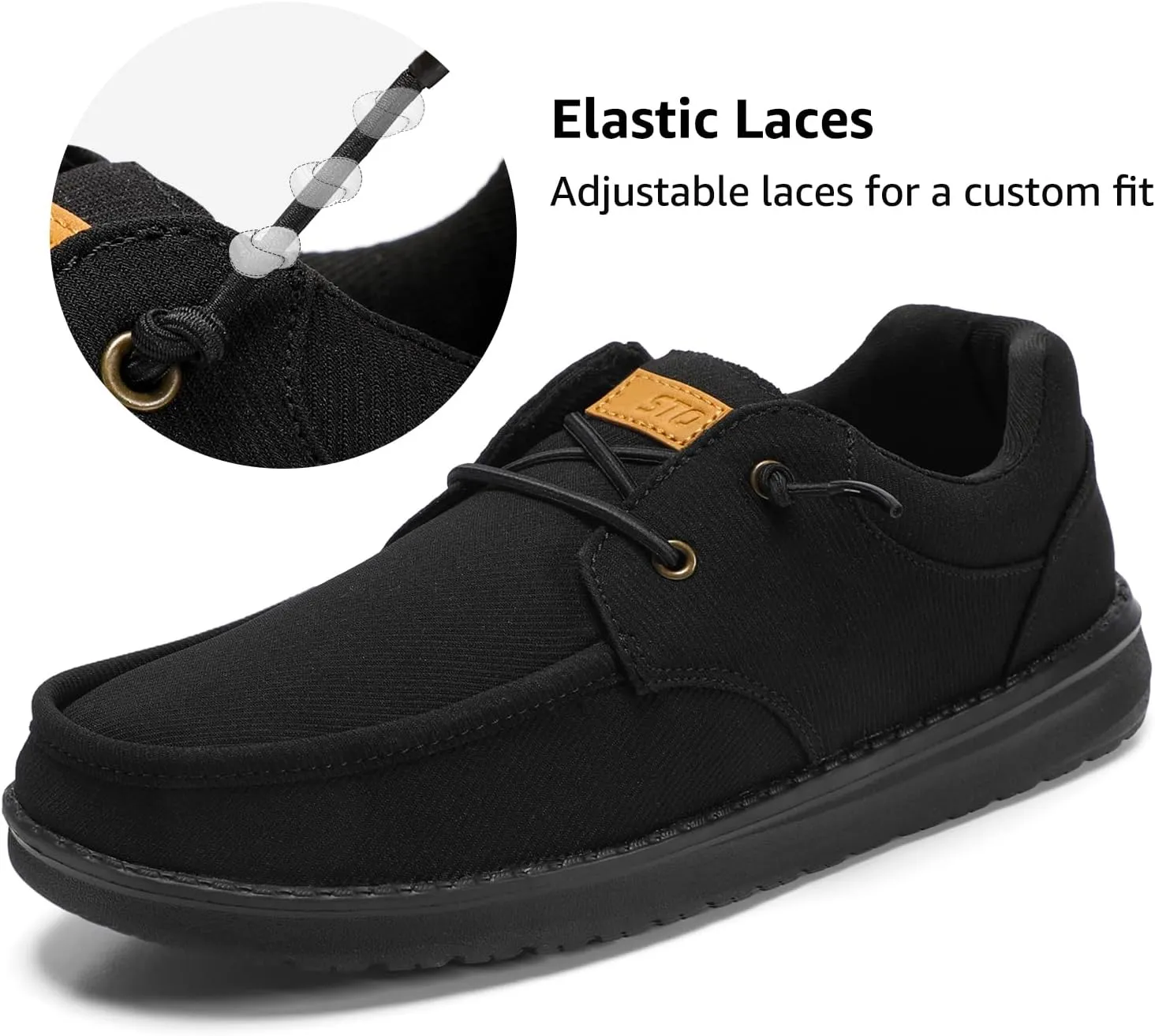 STQ Men's Lace up Loafers丨Orthopedic Ultralight Boat Casual Shoes with Arth Support
