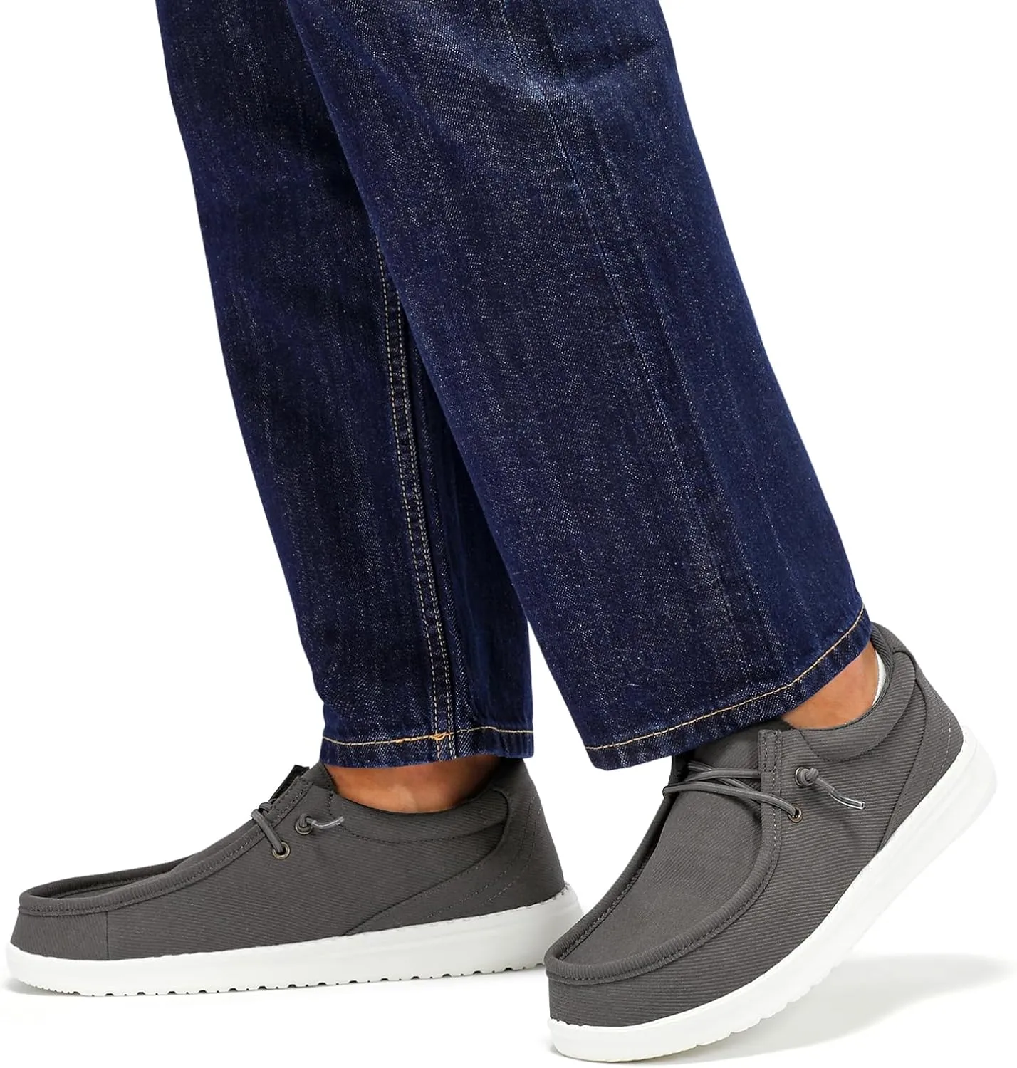 STQ Men's Orthopedic Lace up Loafers Ultralight Casual Boat Shoes with Arch Support