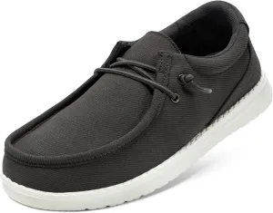STQ Men's Orthopedic Lace up Loafers Ultralight Casual Boat Shoes with Arch Support