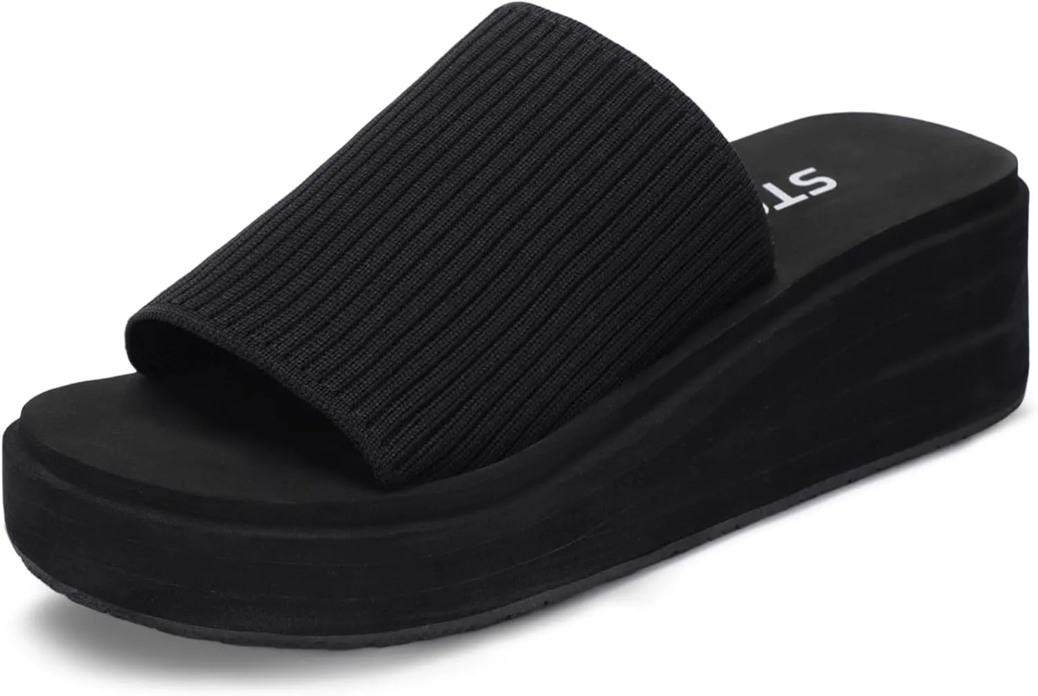 STQ Platform Sandals Women Cute Chunky Slides with Comfort Memory Foam