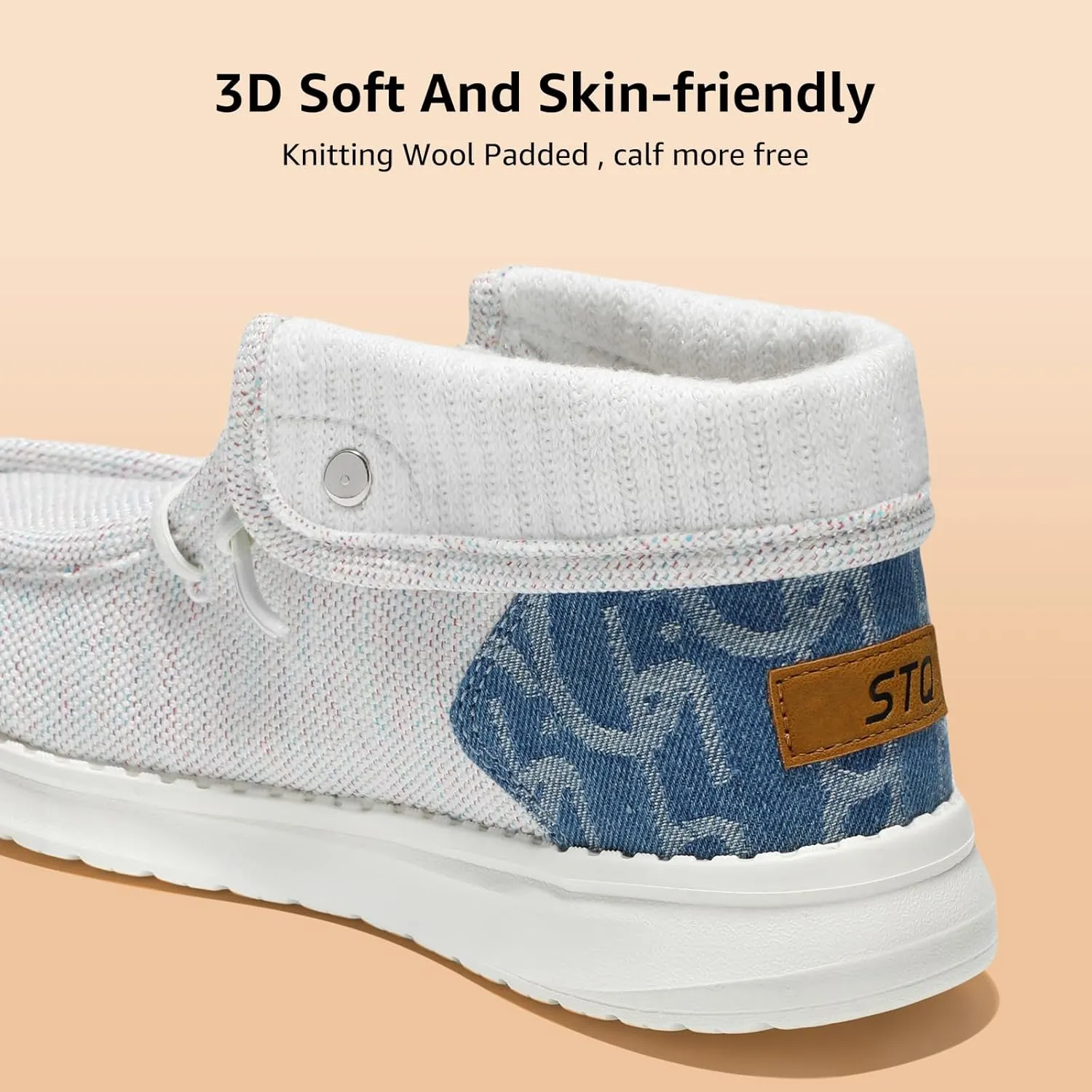 STQ Slip on Orthopedic Shoes Ultralight Ankle Boots for Women's High Top Casual Loafers with Arch Support