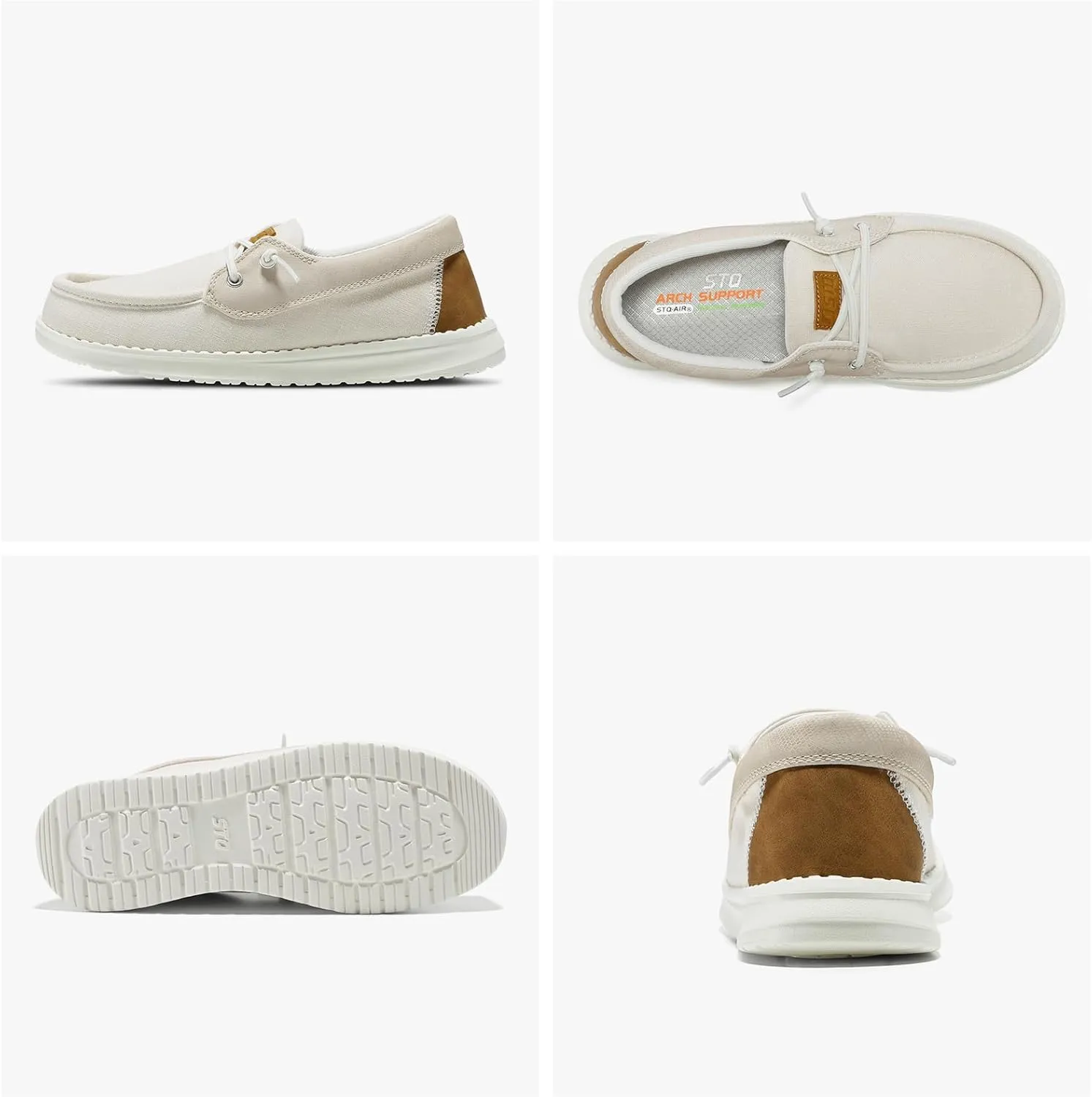 STQ Women's Boat Shoes with Orthopedic Insole Slip On Business Casual Shoes for Plantar Fasciitis Lightweight Loafers