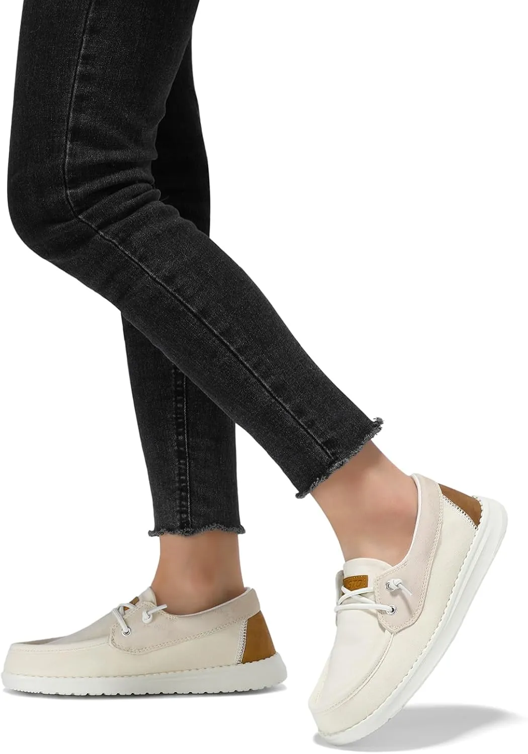 STQ Women's Boat Shoes with Orthopedic Insole Slip On Business Casual Shoes for Plantar Fasciitis Lightweight Loafers