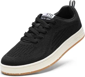 STQ Womens Lace Up Fashion Sneakers Business Casual Shoes | Breathable Mesh Upper Walking Shoes
