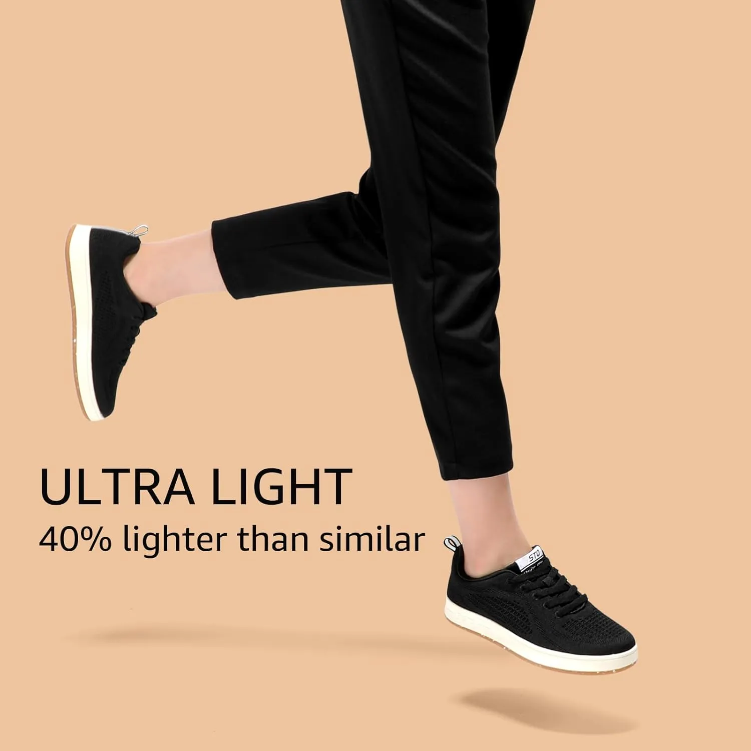 STQ Womens Lace Up Fashion Sneakers Business Casual Shoes | Breathable Mesh Upper Walking Shoes