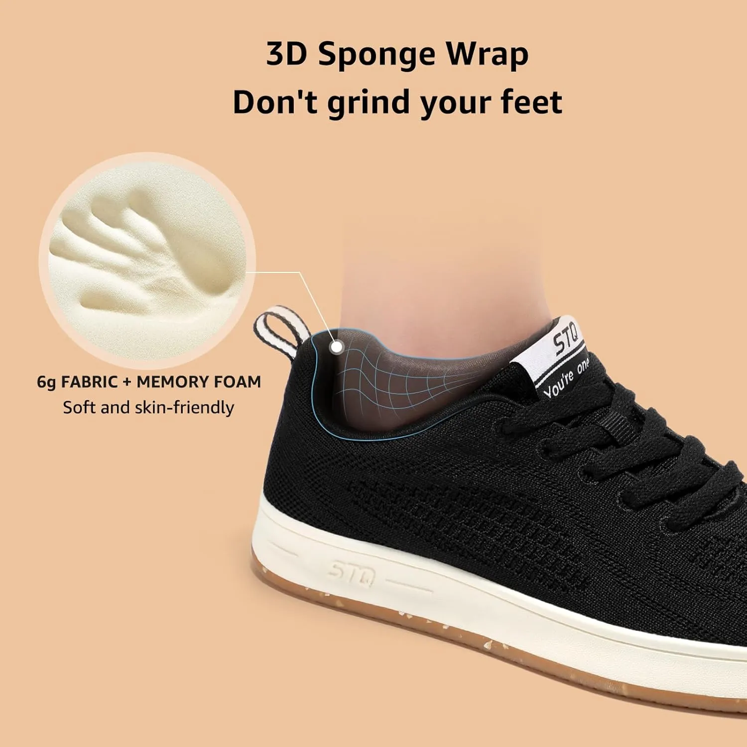 STQ Womens Lace Up Fashion Sneakers Business Casual Shoes | Breathable Mesh Upper Walking Shoes