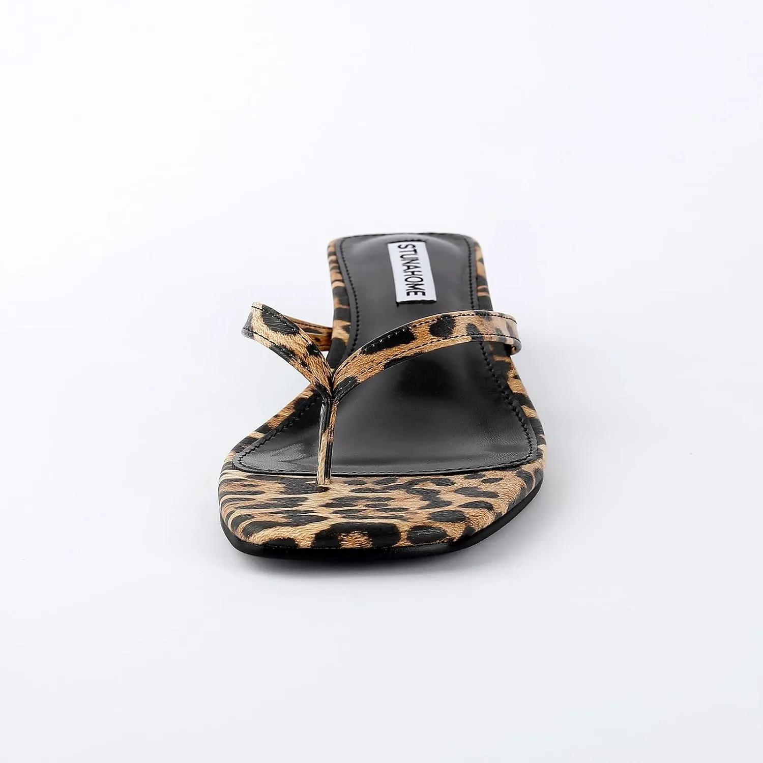 STUNAHOME Womens Kitten Heel Thong Sandals with Memory Foam Cute Flip Flop Heels for Women 1.4 Inches