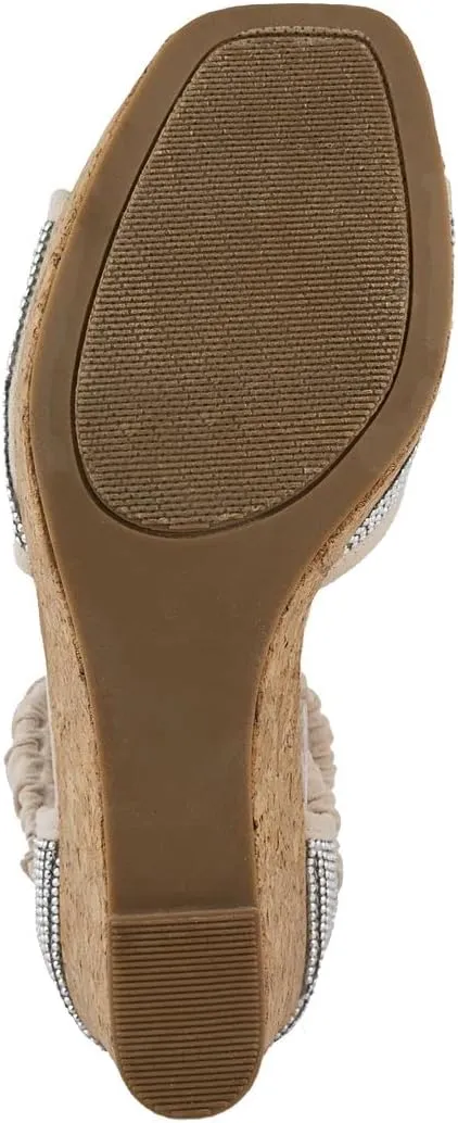 Sugar Women's Wedge Sandals – Ankle Strap Heels, Dressy Platform Open-Toe Shoes, Boho Peep-Toe Summer Pump - Chili