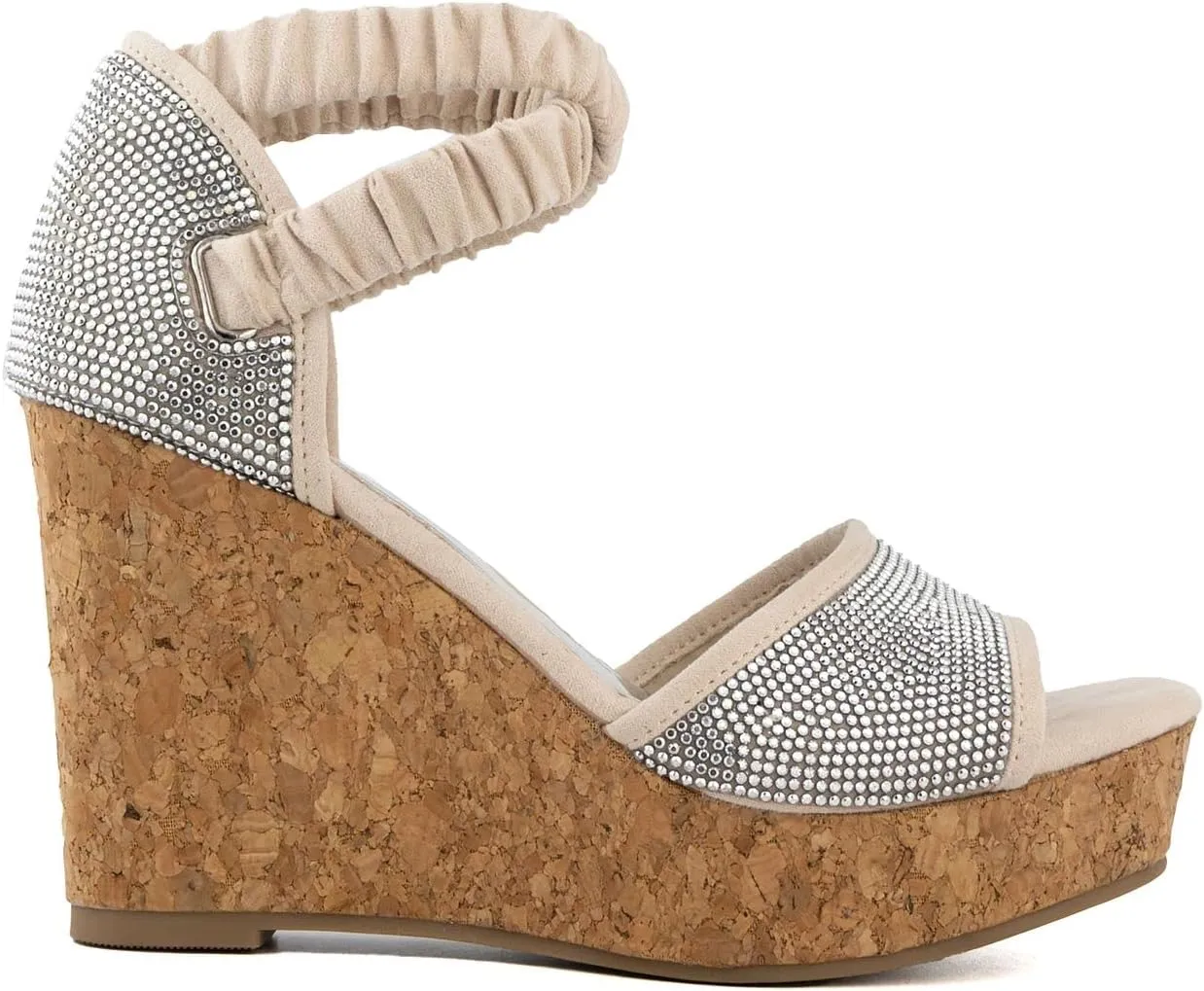 Sugar Women's Wedge Sandals – Ankle Strap Heels, Dressy Platform Open-Toe Shoes, Boho Peep-Toe Summer Pump - Chili
