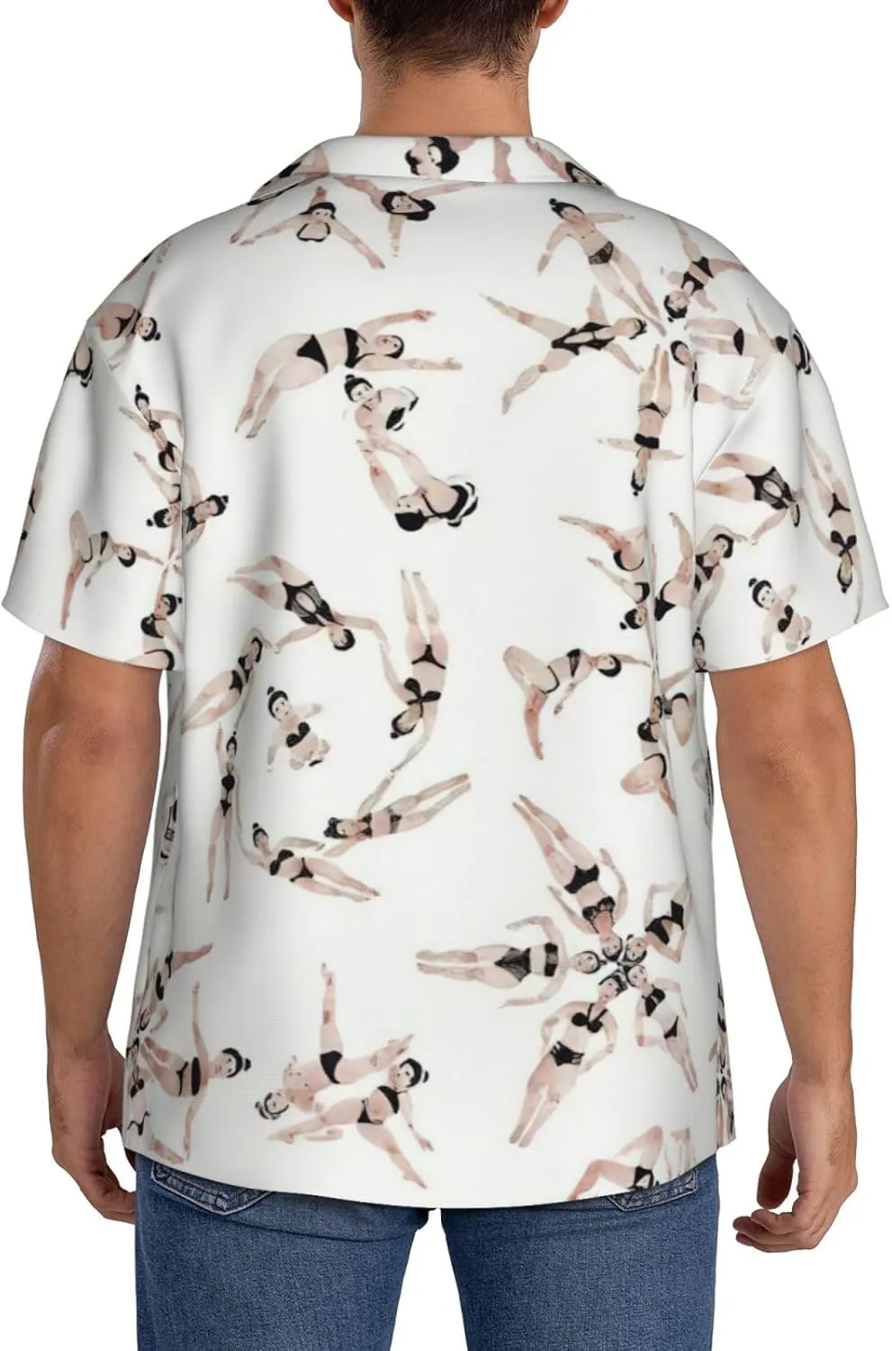 Swimming Printing Men's Fashion Summer Short Sleeve Button Shirt with Pocket,S-4xl Cuban Shirt Hawaiian Shirt
