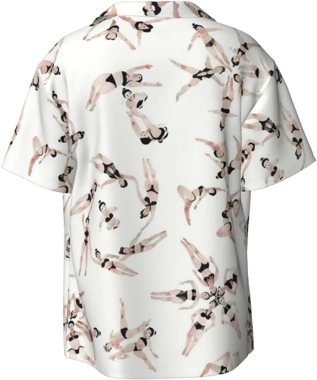 Swimming Printing Men's Fashion Summer Short Sleeve Button Shirt with Pocket,S-4xl Cuban Shirt Hawaiian Shirt