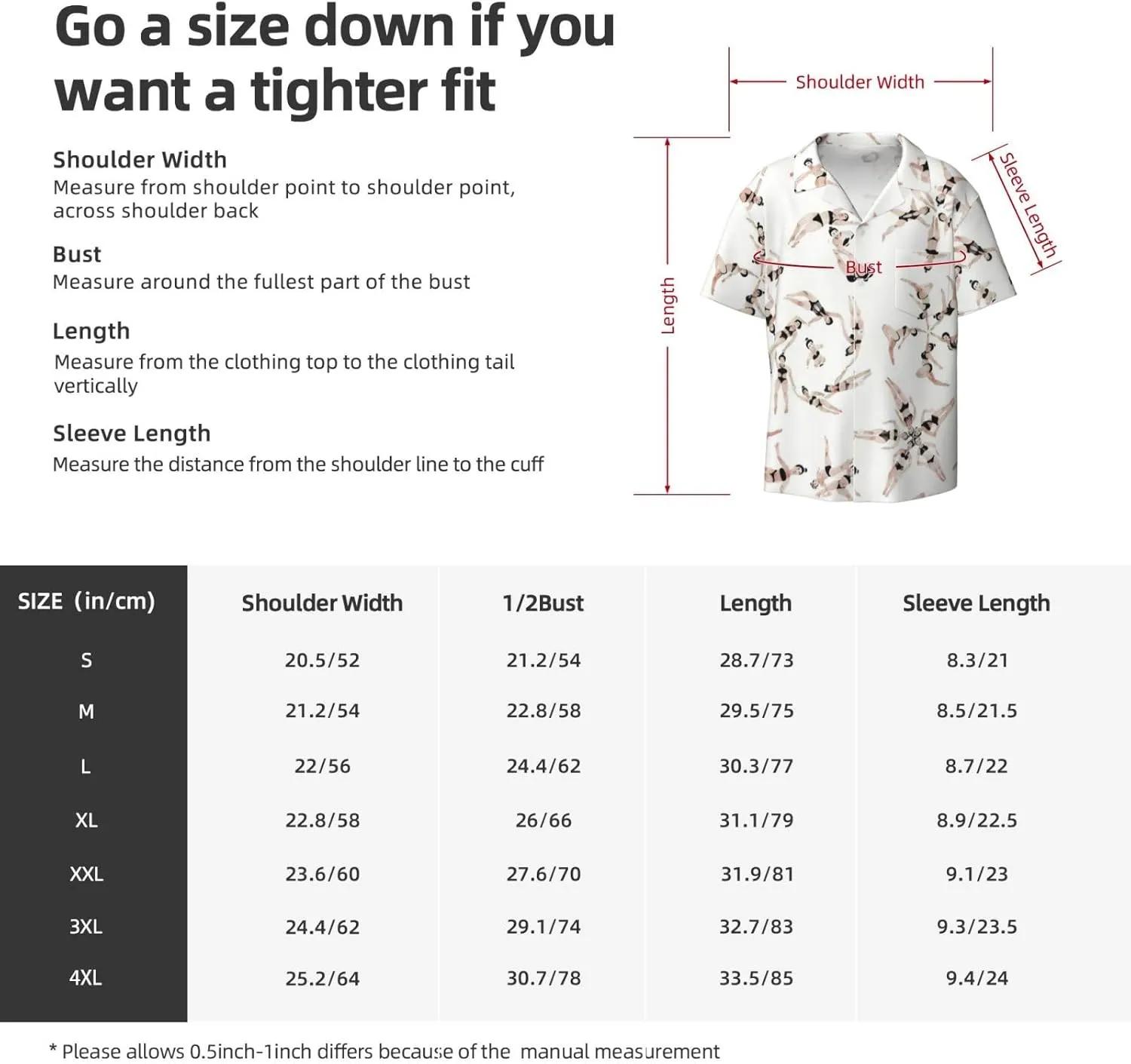 Swimming Printing Men's Fashion Summer Short Sleeve Button Shirt with Pocket,S-4xl Cuban Shirt Hawaiian Shirt