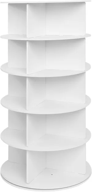 Swivel Shoe Rack Tower - 5 Tier Vertical Shoe Shelf Storage Display Tower - Freestanding Sneaker Rack, Revolving Household Storage for Garage, Doorway, Hallway