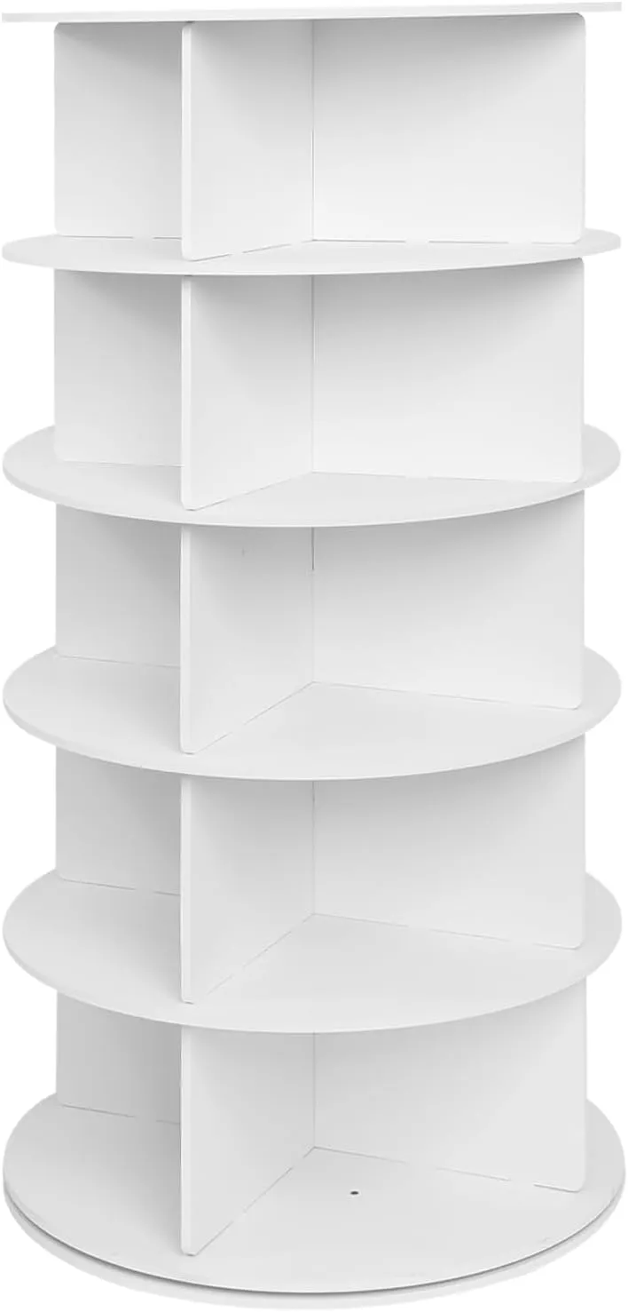 Swivel Shoe Rack Tower - 5 Tier Vertical Shoe Shelf Storage Display Tower - Freestanding Sneaker Rack, Revolving Household Storage for Garage, Doorway, Hallway
