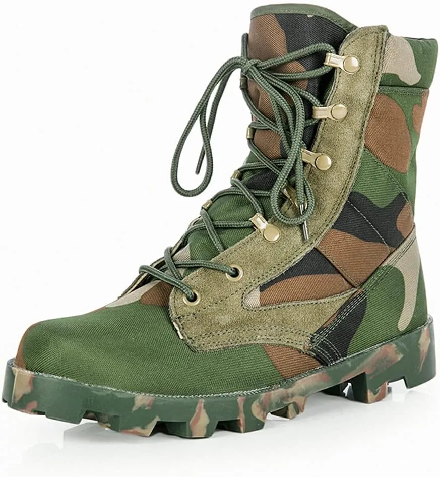 Tactical Military Army Boots, Outdoor Trekking Climbing Sports Sneakers, Men Camo Combat Hiking Shoes